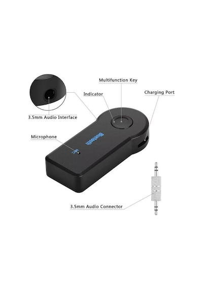 Tr Mikrofonlu Bluetooth Ses Alıcı Araç Ve Hoparlör İçin Aux Girişli Kablosuz Dönüştürücü Kiti