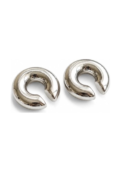 Kadıın Gümüş Renk Paslanmaz Çelik Dolgun Earcuff Küpe