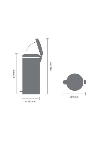 Brabantia Newicon Fpp Pedallı Çöp Kutusu Mat Steel 30 Lt Siyah