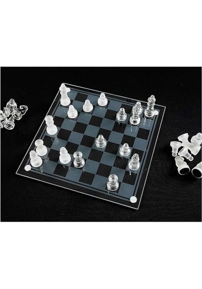 Chess Cam Satranç Takımı Kullanışlı Dekoratif Şık Hediyelik 30x30 Cm