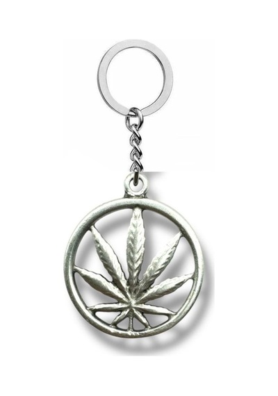 Marijuana Yaprak Figürlü Gümüş Renk Metal Anahtarlık Alternatif Tarz Ve Cesur Ruh