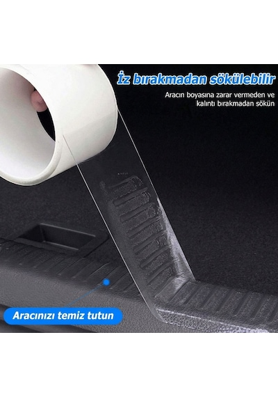 Kapı Eşiği Tampon Bagaj Koruma Folyosu 5cmx5m Şeffaf