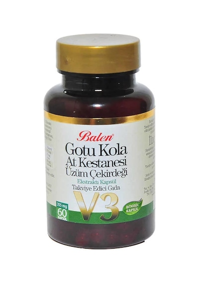 Gotu Kola At Kestanesi Üzüm Çekirdeği Ekstratı V3 60 Kapsül