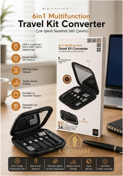 Kalemhane Fulltech 6 Sı 1 Arada Çok İşlevli Seyahat Seti