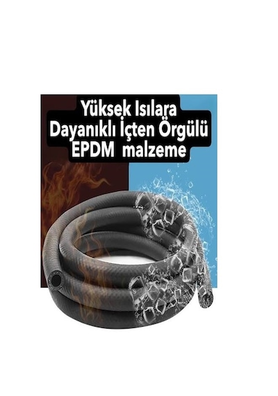 Kauçuk Sıcak Soğuk Kalorifer Radyatör Su Hortumu İç Çap:8mm Epdm 1mt.
