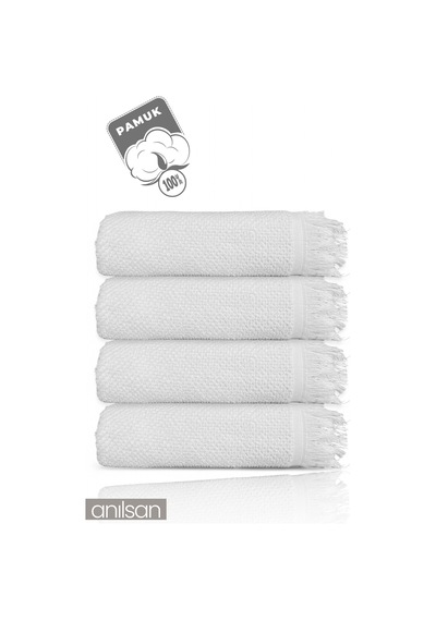 4'lü Beyaz Jelena Banyo Havlusu 70x140 Cm, 490 Gr, %100pamuk, Spa Ve Otel Havlusu, Günlük Kullanıma Uy Beyaz