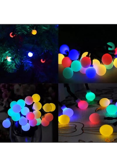 Mighty Güneş Enerjili 7 Metre 50 Led Rgb Işik Bahçe Teras Parti B