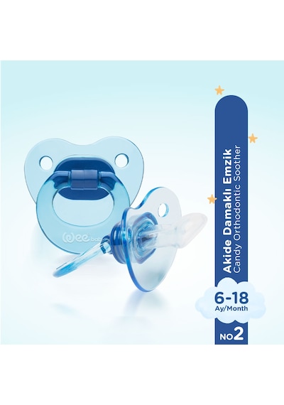 Wee Baby Akide Damaklı Emzik No:2 Mavi 6-18 Ay