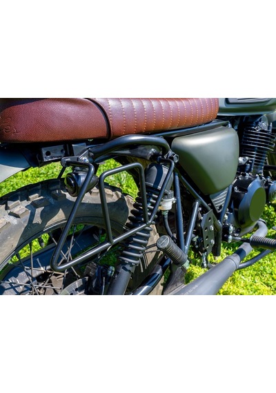 Turktasarlar Motor Accessory Mutt Motorcycle, Motosiklet Yan Çanta Taşıma Aparatı, Siyah Metal Sol Taraf Genel