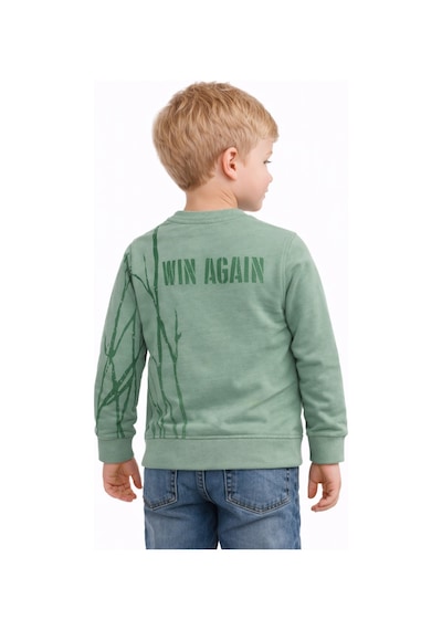 Baglan Erkek Çocuk Önü Arkası Baskılı Sweatshirt Bgl-st05240 Açık Yeşil