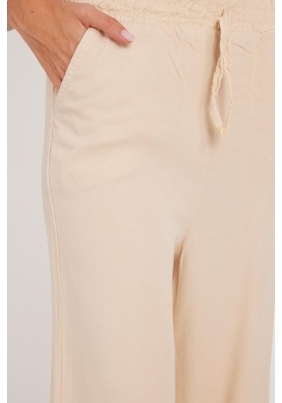 Tudors Kadın Regular Fit Klasik Kesim Pamuklu Geniş Paça Bej Pantolon-39524 Bej
