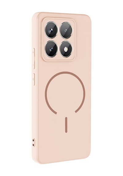 Zore 14t Pro Kılıf M-safe Şarj Özellikli Omsy Meta Kapak - Rose Pembe