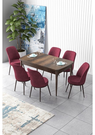Canisa Concept Zen Serisi 80x132 Mdf Açılabilir Barok Ahşap Desen Masa Takımı Ve 6 Bordo Sandalye Barok Masa Sandalyeler Bordo Canisa Concept Zen Serisi 80x132 Mdf Açılabilir Barok Ahşap Desen Masa Takımı Ve 6 Bordo Sandalye Barok Masa Sandalyeler Bordo