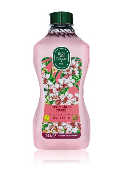 Ayrex Eyüp Sabri Tuncer Doğal Zeytinyağlı Sıvı Sabun Japon Kiraz Çiçeği 1,5 L Pet Şişe 1 X 1500 Ml