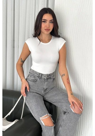 Noa & Noa Kadın Fit Kolsuz Atlet White Core beyaz