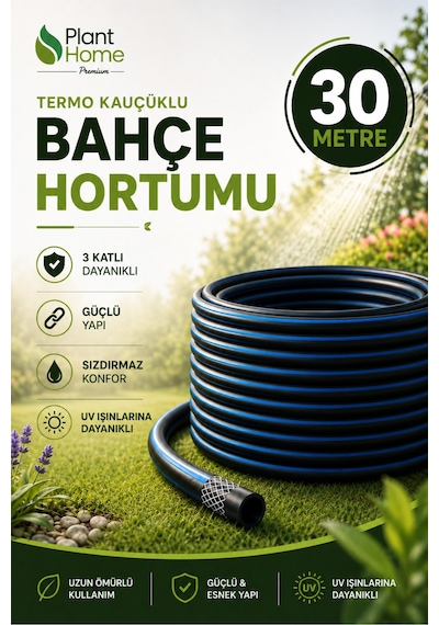 Termo Kauçuklu Bahçe Hortumu 30 Metre Dayanıklı Su Sulama Ve Yıkama Hortumu Diğer