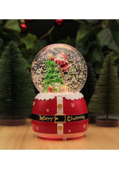 Hediyebiziz  Yılbaşı Kar Küresi Noel Işıklı Ve Müzikli Christmas Noel Baba -7