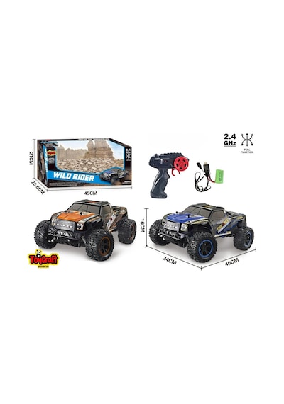 Şarjlı 1:10 Rc Dev Off-road Araba 15km/h Hızlı Arazi Aracı 40 Cm - Turuncu