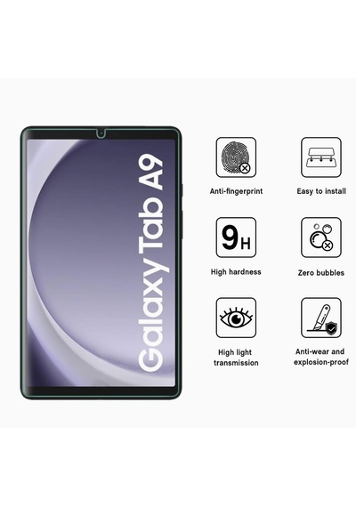 Samsung Galaxy Uyumlu Tab A9 8.7 İnç Ekran Koruyucu Şeffaf Cam Temperli
