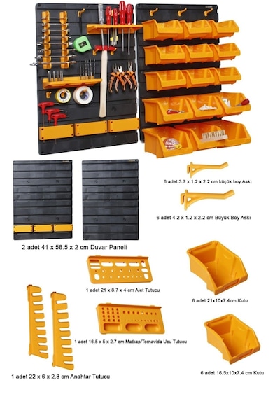Rowermax Hırdavat Duvar Panel Seti Duvar Alet Paneli Duvar Takım Çantası Duvar Alet Organizeri