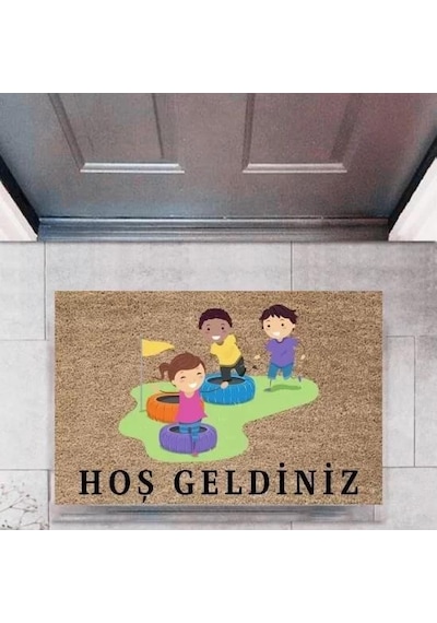 Kapı Önü Paspası Dekoratif Dijital Baskı Çocuklarp-2720 Renkli