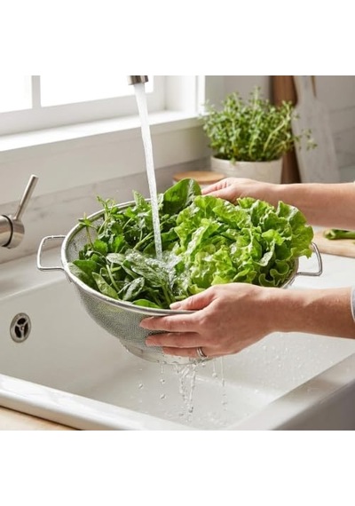 Ayrex Deconox Paslanmaz Çelik Çift Kulplu Sepet Süzgeç 22cm 10cm, Salata Süzgeci Meyve Süzgeci, Makarna Süzgeci, Diğer