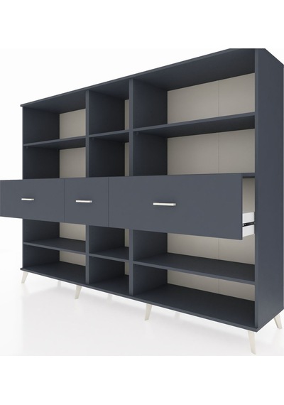 Hyperion Dolap 9 Raflı 3 Çekmeceli 220x44x163 Antrasit-antrasit Antrasit-antrasit Hyperion Dolap 9 Raflı 3 Çekmeceli 220x44x163 Antrasit-antrasit Antrasit-antrasit