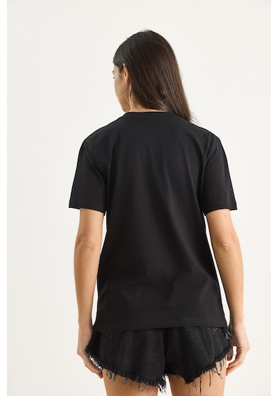 Shade Pamuk Derin V Yakalı Comfort Fit T-shirt 60602066 - Beyaz-siyah Beyaz - Siyah L