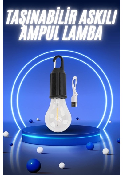 Taşınabilir Şarjlı Led Ampul Askılı Lamba Kamp Bahçe Lambası Diğer