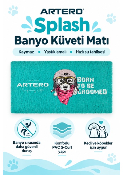Artero Köpekler Ve Kediler İçin 107 65 Cm Banyo Küveti Matı