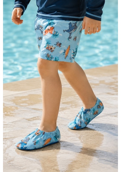 Muggo Baby Kaymaz Tabanlı Unisex Bebek Çocuk Deniz Ayakkabısı Ve Havuz Patiği Mavi