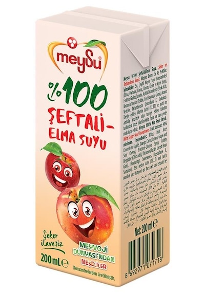 Meysu %100 Şeftali Elma Suyu 200 Ml X 27 Adet