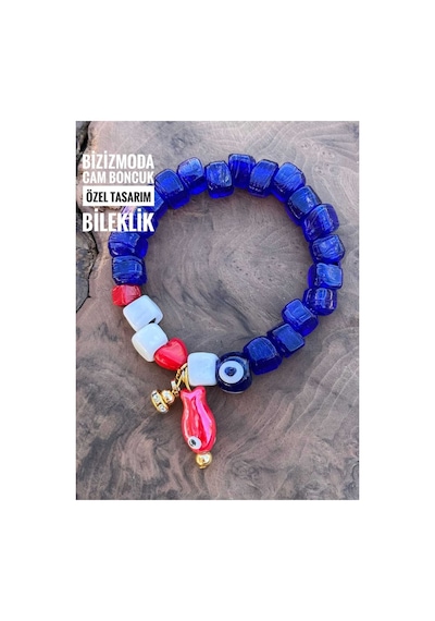 Cam Bodrum Boncuk Bileklik Charm Cam Boncuklu Bileklik Lacivert 19219404