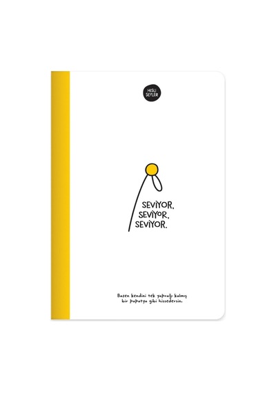 Keskin Color Hisli Şeyler 14 x 20 CM 64yp Çizgili Sert Kapak Ciltli Defter - Seviyor Seviyor Seviyor