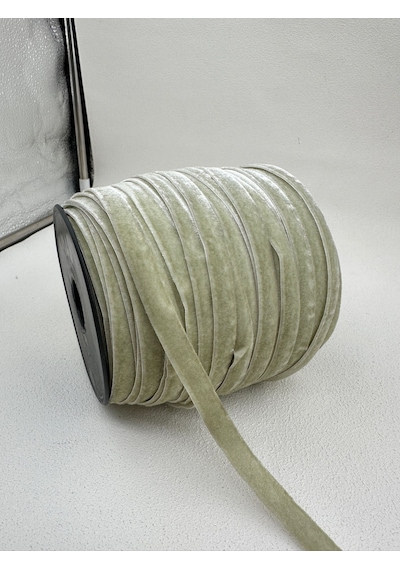 Paşateks- 1 Cm Düz Kadife-5 Metre Çağla Yeşil