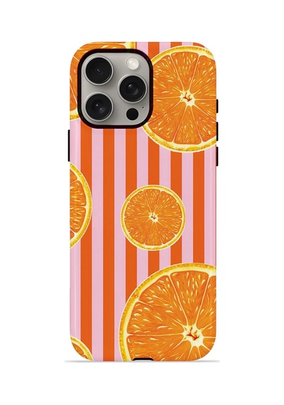 Apple iPhone Uyumlu 15 Pro Vorian Çift Katmanlı Magsafe Kılıf Sunset Orange Grove