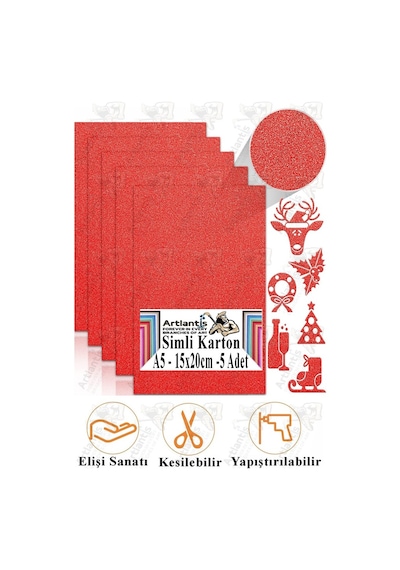 Simli Karton A5 15x20 Cm 5 Li 1 Paket Simli Fon Kartonu Parıltılı Kağıt Anasınıfı Kreş Etkinlik Proje Dekoratif Lila