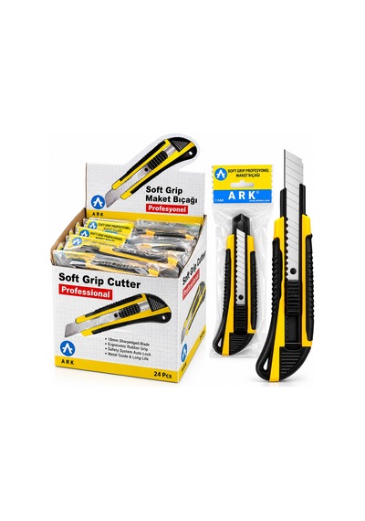 24 Adet Lüx Plastik Grip Falçata Maket Bıçak 18mm Çelik Bıçak 5671 Hemengoxgoitl