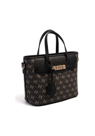 Silver Polo Sp1185 Kadın El Çantası Monogram Füme-siyah