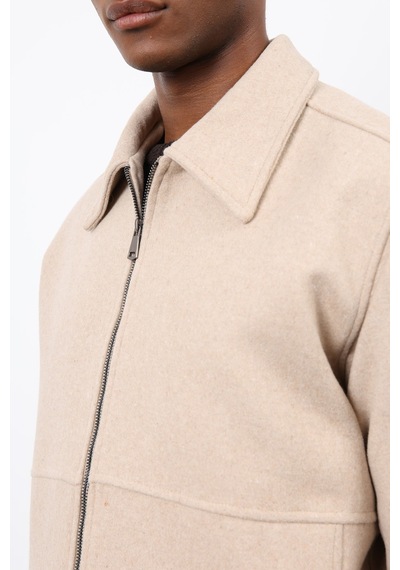 Antioch Regular Fit Dokulu Erkek Mont Bej