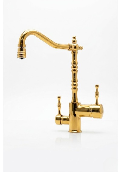 Retro Oynar Başlıklı Arıtmalı Eviye Bataryası Gold Altın/gold