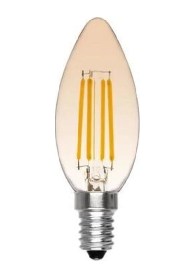 E14 Ince Duy Buji Mum Amber Renk 4 Watt Rustik Led Ampul Edison F