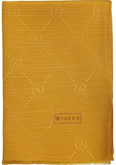 Vakko Pamuk İpek Şal - Monogram - Altın
