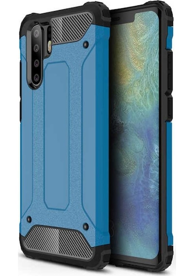 Noktaks - Huawei Uyumlu Huawei P30 Pro - Kılıf Çift Katman Zırh Tank Crash Military Kapak - Mavi