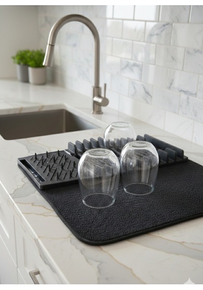 Askılı Bulaşık Matı Süper Emici Bulaşık Kurutma Matı 44x36cm Tezgah Üstü Bulaşık Matı Belirtilmemiş Diğer