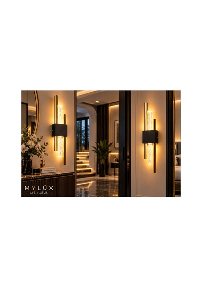 Mylüx Kabarcıklı Kirpi Aplik Gold Siyah Pilli Kablosuz 9w Led 50 Cm Modern Duvar Apliği Siyah Siyah