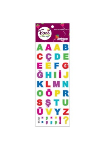 Face Sticker Harfler Renkli 1x 1.3 Cm