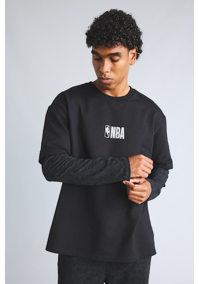 Defacto Nba Sırt Baskılı Oversize Bisiklet Yaka Sweatshirt I1552ax26wnbk81 Siyah-bk81