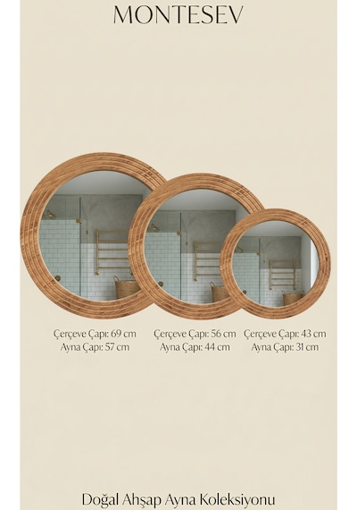 Antik Ahşap Oval Dekoratif Ayna Dresuar Boy Koridor Konsol Aynası Banyo Oda Lavabo Wc Mutfak Makyaj Aynası Yn-108 Atlantik Çam