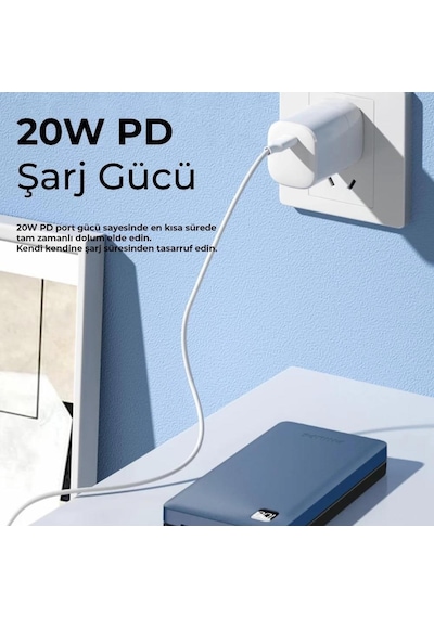 Philips 10000 Mah 22.5W USB Ve Type-C PD Üç Çıkışlı Led Göstergeli Powerbank